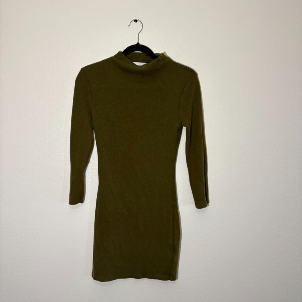 Reformation Camille Long Sleeve Sweater Minidress Body Con Mock Neck Small